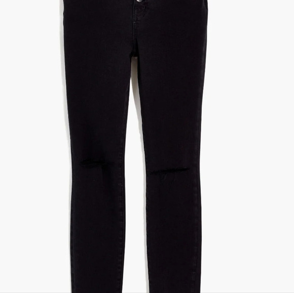 Madewell jeans 10" High-Rise Jeggings black Buttonfly raw hem 28P - Picture 4 of 6